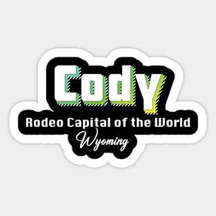 Cody Wyoming Yellow Text Sticker